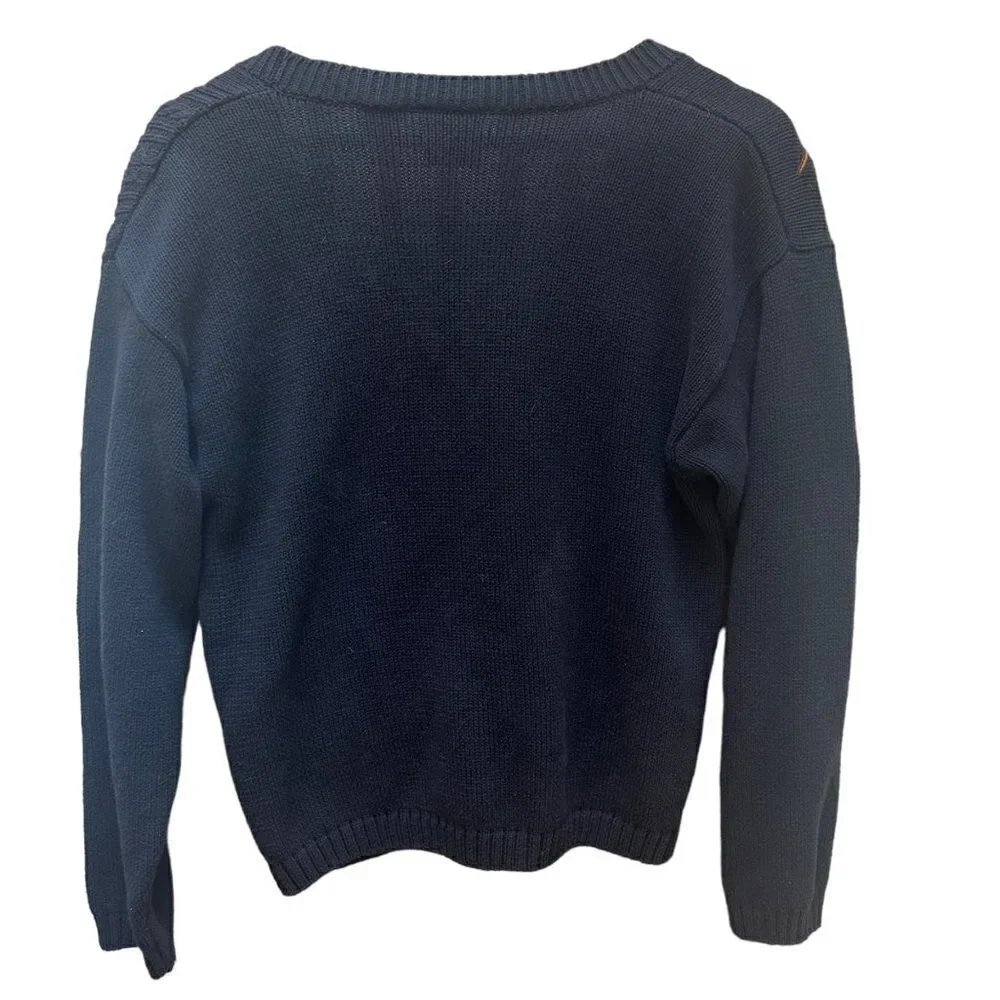 Vintage Pro Golf‎ Cardigan Sweater Blue Chunky Knit Embroidered Cottagecore M - Picture 2 of 6